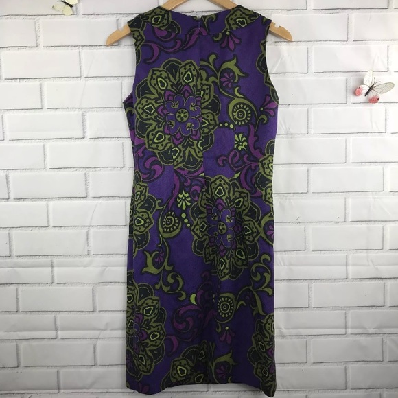 Taylor Sleeveless Floral Dress Jeweled Collar 4 - Picture 6 of 8